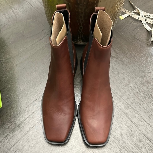 Sam Edelman Womens Thelma Leather Square Toe Ankle Boots - Picture 6 of 10